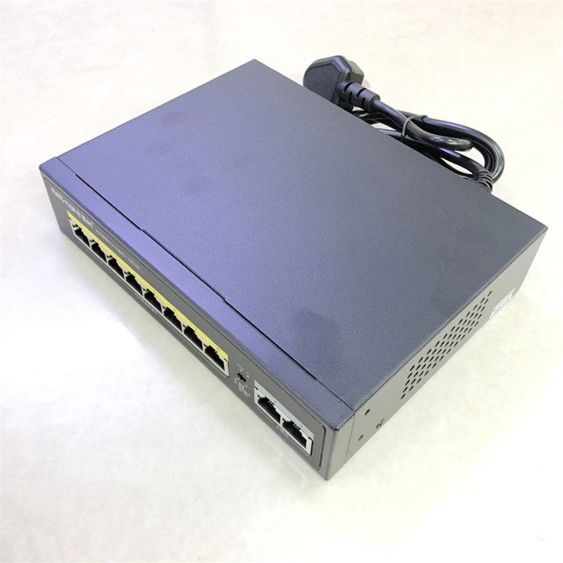 监控专用交换机N110P百兆智能国标8百兆poe功能2口级联监控分线器