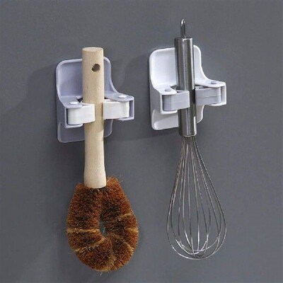 Wall Mounted Mop Holder For Wall Space Saving Self-adhesive