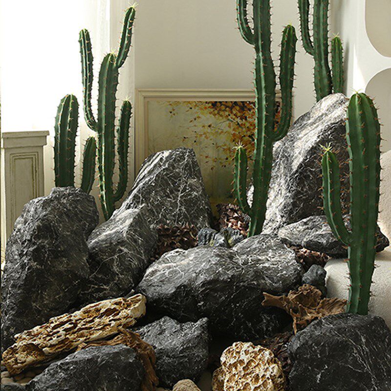 仿真玻璃钢黑山石庭院楼梯间假石头造景摆件道具园林假山景观装饰,家居饰品,落地摆件,淘宝优惠券,粉丝福利购,淘宝优惠卷