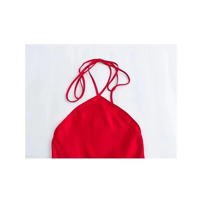 2024 Halter Long Dree for Women Backle Satin Dre Woman Off S