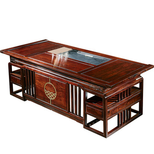 印尼黑酸枝红木茶桌椅东非酸枝中式茶室泡茶桌办公室会客桌
