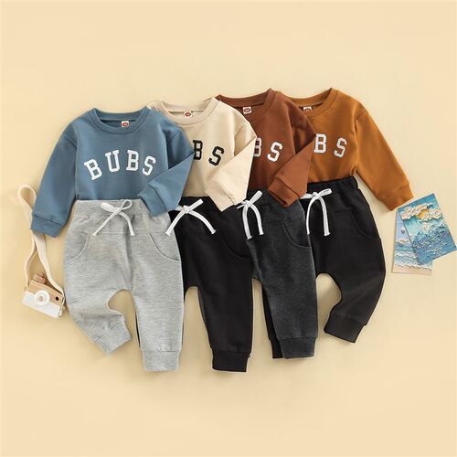 Citgeett Auutumn Toddler Baby Boys Girls Suit Set Letter Pri