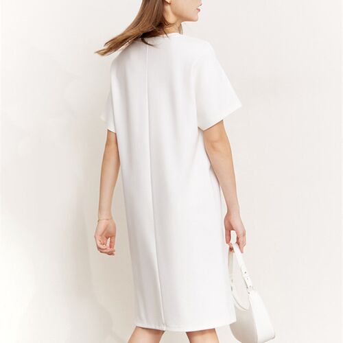 AMII Minimalism Womens Vestido Embroidery Letter Short