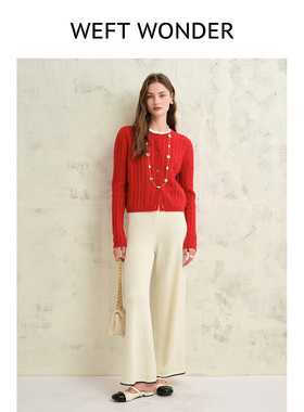 WEFT WONDER 2026年早春新款泰迪厚绒宽松阔腿裤