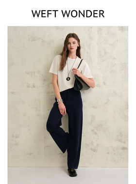 WEFT WONDER 2026年早春新款混纺羊绒短袖T恤