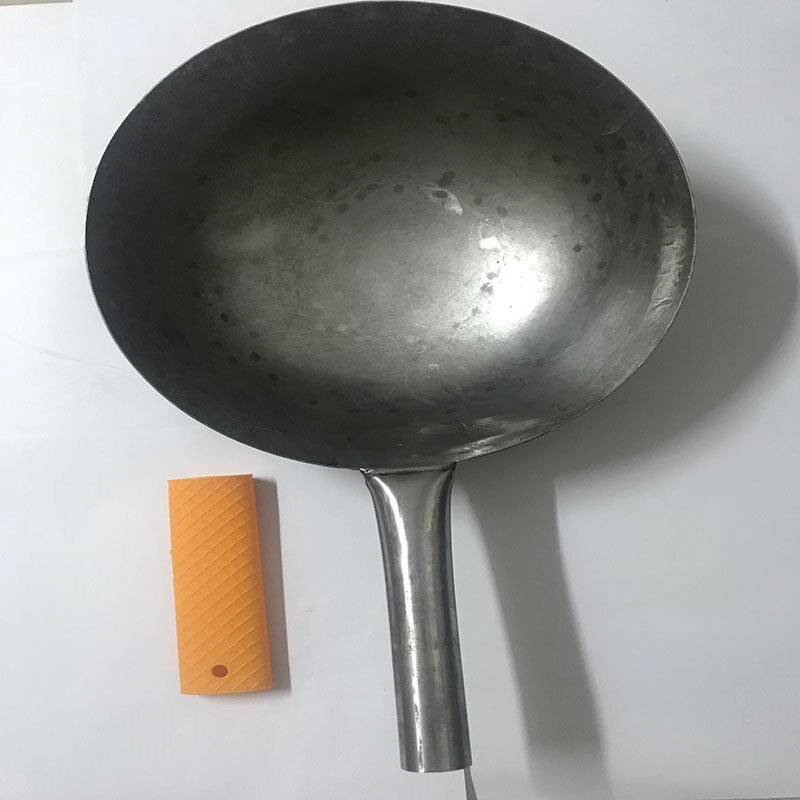 小航陈枝记香港铁锅家用锅圓底熟铁锅无涂层传统手工手打铁柄炒锅