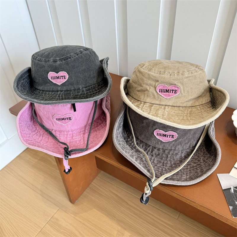 登山太阳帽子防晒渔夫帽遮阳韩版粉色爱心字母女牛仔遮脸骑车户外,服饰配件/皮带/帽子/围巾,防晒帽,淘宝优惠券,粉丝福利购,淘宝优惠卷