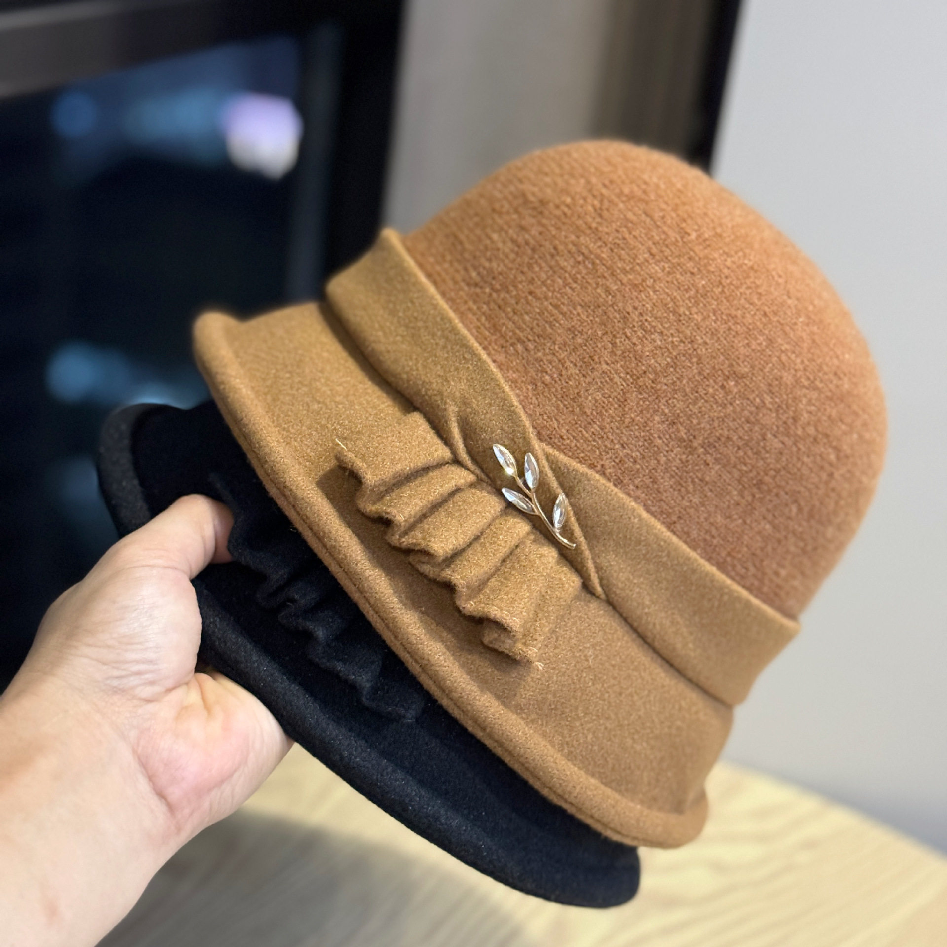 新款毛呢帽子女士秋冬天显脸小礼帽赫本风法式复古渔夫帽盆帽,服饰配件/皮带/帽子/围巾,帽子,淘宝优惠券,粉丝福利购,淘宝优惠卷