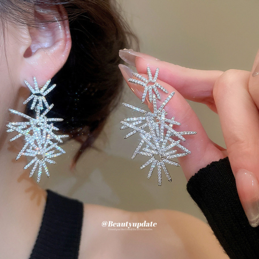 银针锆石烟花耳钉冷淡风奢华重工轻奢高级感耳环设计感小众耳饰女,饰品/流行首饰/时尚饰品新,银饰耳饰,淘宝优惠券,粉丝福利购,淘宝优惠卷