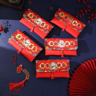 2026款马年布艺红包乔迁新居红封包布袋万元压岁包过年利是封批发