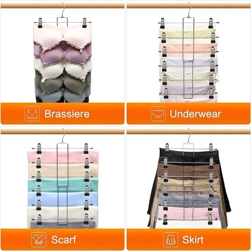 6 Layer Clothes Hangers Multilayer Skirt Trouser Hanger for