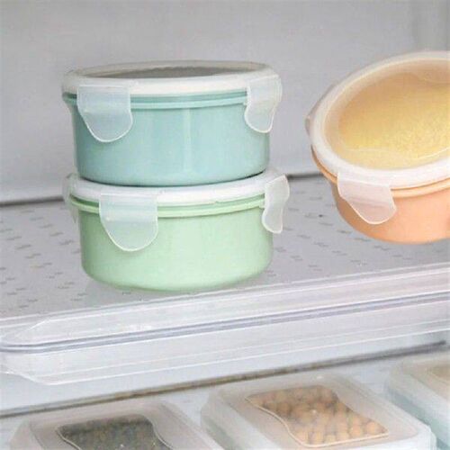4pcs Plastic Food Storage Boxes Round Edge Reusable Fridge