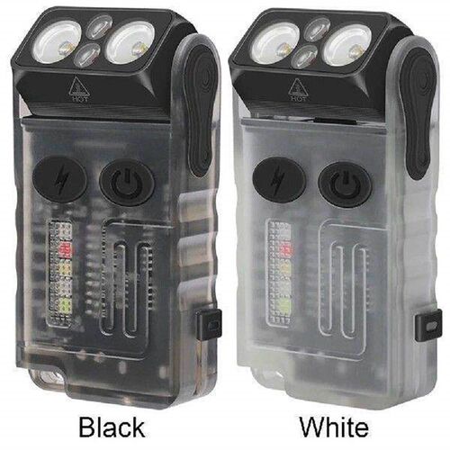 LED Keychain Flashlight: 180 Rotation, Buzzer, for