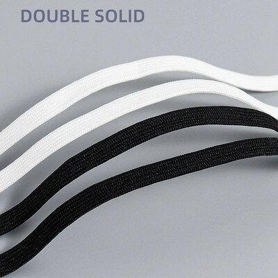1 Pair Black White Shoe Lace Flat Double Woven Anti-lip Poly