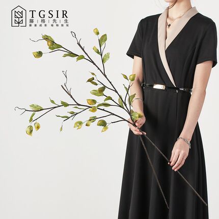 粉色桃豆仿真花客厅电视柜高档装饰假花束果实摆件手工插花鹰嘴豆