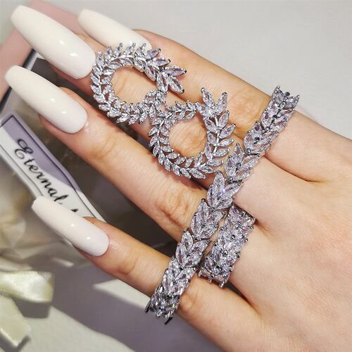 3pcs Pack 2023 New Luxury Marquise Wedding Bridal For Women