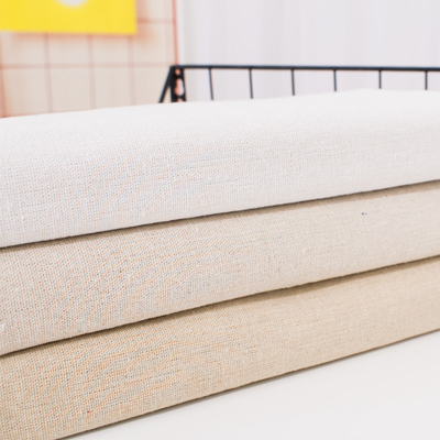50x155cm Raw Cloth Faux Linen Cotton Fabric Rough Solid Line