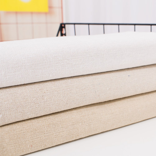 50x155cm Raw Cloth Faux Linen Cotton Fabric Rough Solid Line
