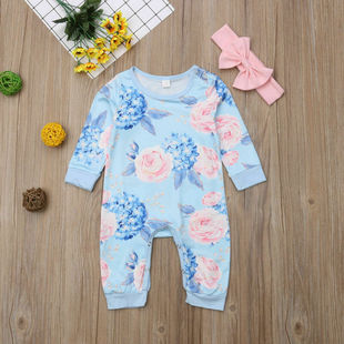 Infant Newborn Girl Floral Romper Jumpsuit Playsuit Cotton O