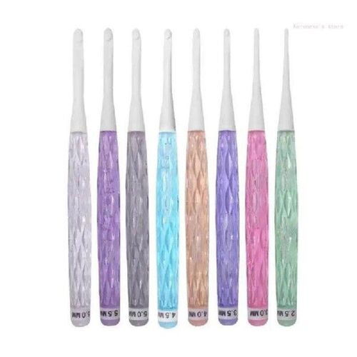 8Pcs Ergonomic Crochet Hook 8 Size Long Handle Crochet Hook