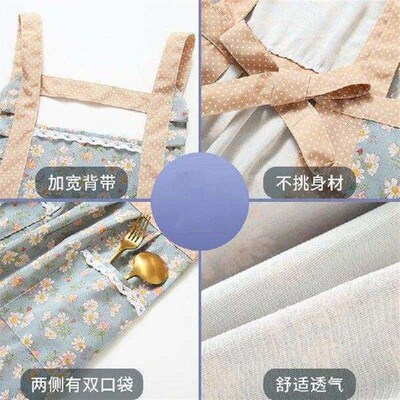 Canvas waterproof apron home kitchen cooking apron female