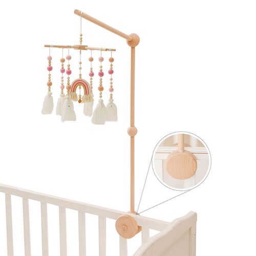 7Pcs  Assembly Rattles Bracket Set Infant Crib Mobile Bed Be