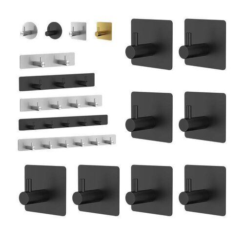 Black Hook 304 Stainless Steel Strong Adhesive Hook Single H