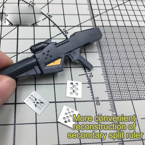 4 In 1 Chip-shaped Scoring Auxiliary Ruler Tool Drill Scribe