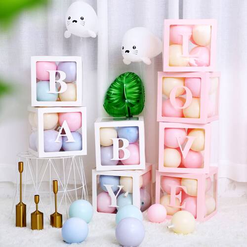 Transparent Name Box Wedding Balloon 1st Birthday Party