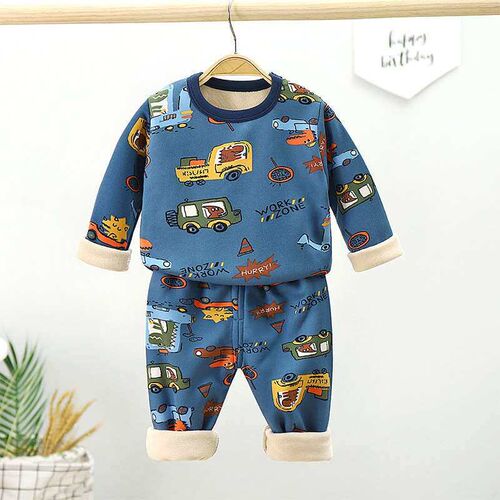 Childrens Fleece-lined Underwear Set Autumn and Winter New