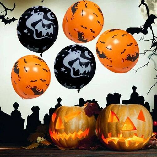 10/20Pcs Halloween Decor Balloons Kids Toys Pumpkin Skeleton