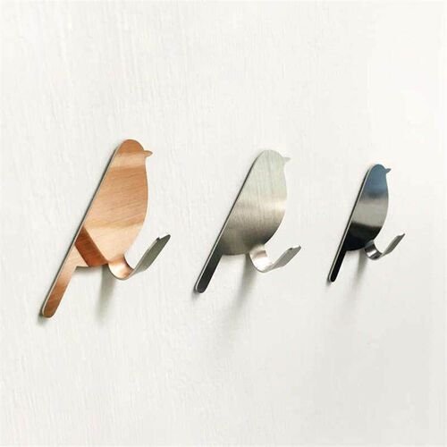 Simple Bird Shape Hook Stainless Steel Coat Wall Coat Rack