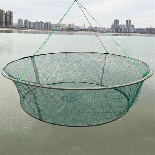 Foldable Fishing Net Portable Crab Net with Rope Hand