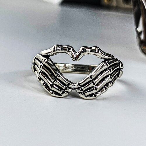 LATS Silver Color Trend Punk Rock Vintage Creative Skeleton