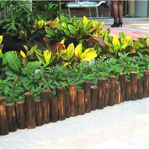 Anti-Corrosion Wood Log Lawn Grass Edging Garden Flower Bed