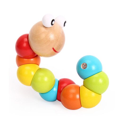 Baby Rattle Toys Wooden Rattle Sand Hamer Musical Toys Monte