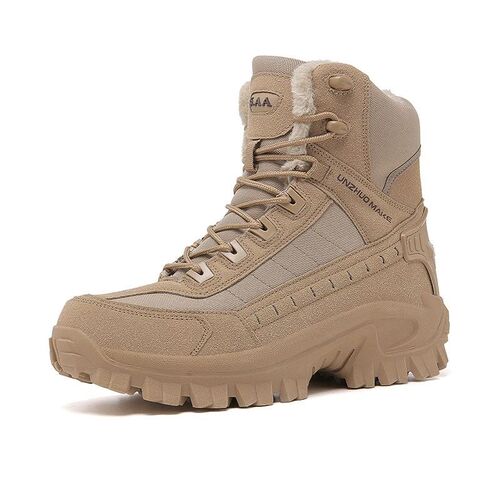 Mens Military Boot Combat Mens Ankle Boot Tactical Warm Fur
