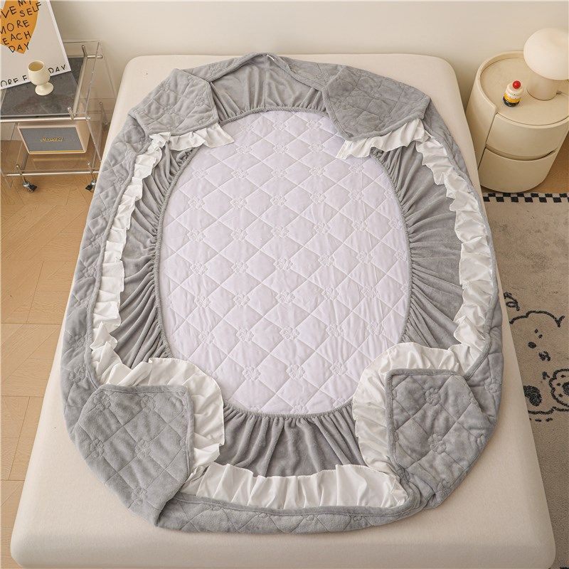 床笠单件夹棉公主风花边床三件加厚防滑全包床垫保护罩,床上用品,床笠,淘宝优惠券,粉丝福利购,淘宝优惠卷