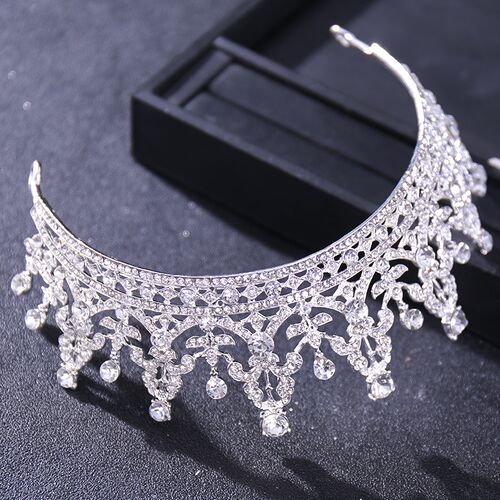 Silver Color Crystal Tiaras And Crowns Rhinestone Princess Q