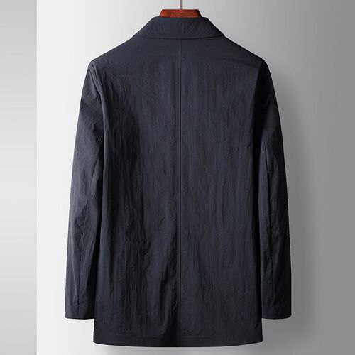 Mens Windbreaker 2025 Lapel Thin Top Single Piece Mid-youth