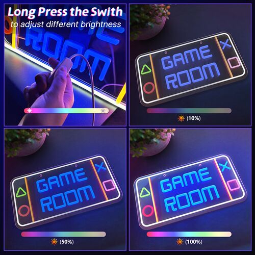 Led Game Room Neon Signs Dimmable Neon Lights for Bedroom Wa