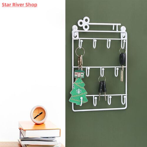Modern Style Iron Wall Mounted 11 Hangers Hooks Key Holder C