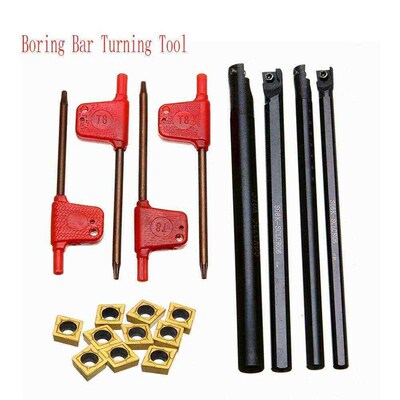 4Pcs 6/7/8/10mm Shank SCLCR06 Lathe Turning Tool Holder Bori