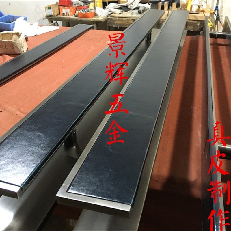 酒店包厢门豪华大门拉手 玻璃门实木门把手 不锈钢包皮革大拉手