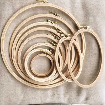 Beech Round Embroidery Hoops Oval Hand Embroidery Rack Ring