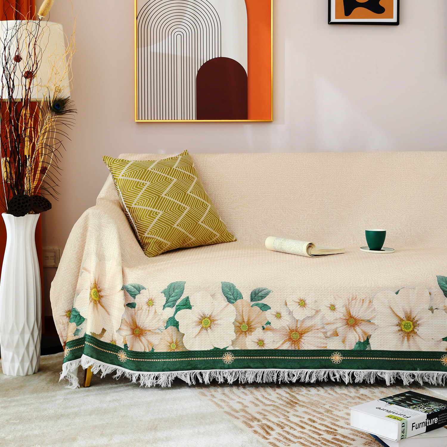 沙发垫盖巾四季通用202新款防滑奶油风沙发巾罩高级感盖布垫子,居家布艺,沙发垫,淘宝优惠券,粉丝福利购,淘宝优惠卷