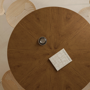 木纹家用圆桌垫防水防烫防油免洗高级感大圆形木质皮革桌布茶几垫