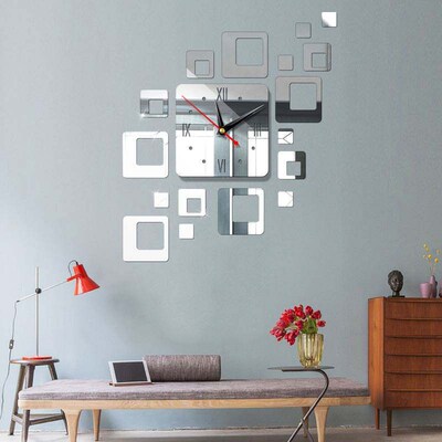 Modern style DIY 3d Large wall clock stickers Kitchen Clocks