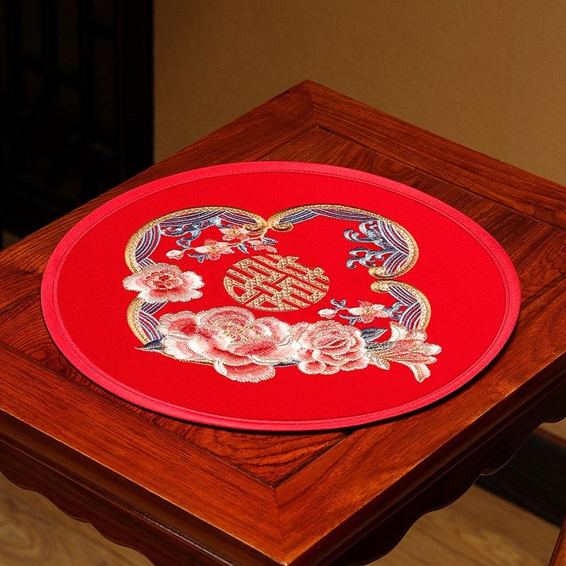 中式红色餐垫装饰垫防烫餐盘垫桌垫喜庆茶杯垫茶几垫防滑花瓶垫子,居家布艺,餐垫,淘宝优惠券,粉丝福利购,淘宝优惠卷