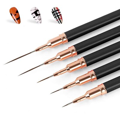 5pcs Professional Nail Art Liners Striping Brushes Tool Ultr